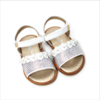 Miss Blumarine Girls Patent Leather White Sandals