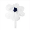 Il Gufo Girls White/Navy Blue Large Flower Hairband