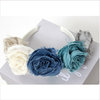 Il Gufo Hairband with five Linen Flowers