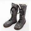 Zecchino d`Oro Girls Grey Leather & Shearling Boots
