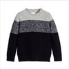 Il Gufo Navy Blue & Grey Merino Wool Sweater