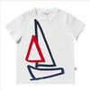 Il Gufo T-Shirt mit Segelboot-Print blau/rot
