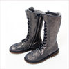 Zecchino d`Oro Girls Blue Leather & Shearling Boots