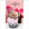 Catya Strickmütze rosa-grau mit Echtfellbommel & Kristallen